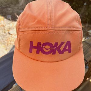 HOKA Orange and Pink Super Lightweight Adjustable Running Hat